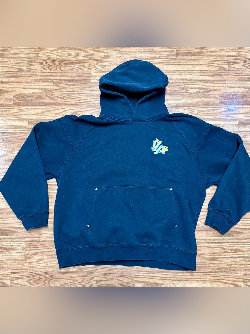 Young LA Trippy Logo Hoodie Size XL Black Jacket Front and Back Graphic Men’s